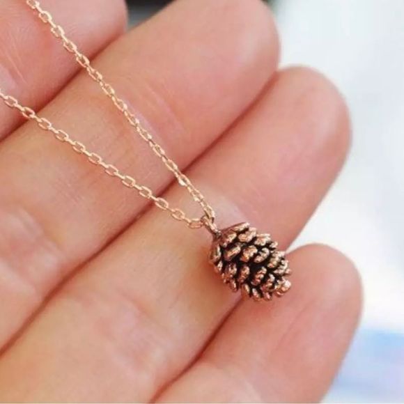 Jewelry - PINE Nut Plant Pendant Necklace Delicate 20”+3” inch extension Pine Nuts